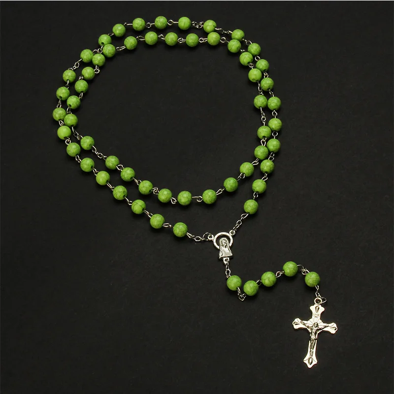 Четки из хрустального жемчуга 8 мм католический пятилетний молитвенный крест-это