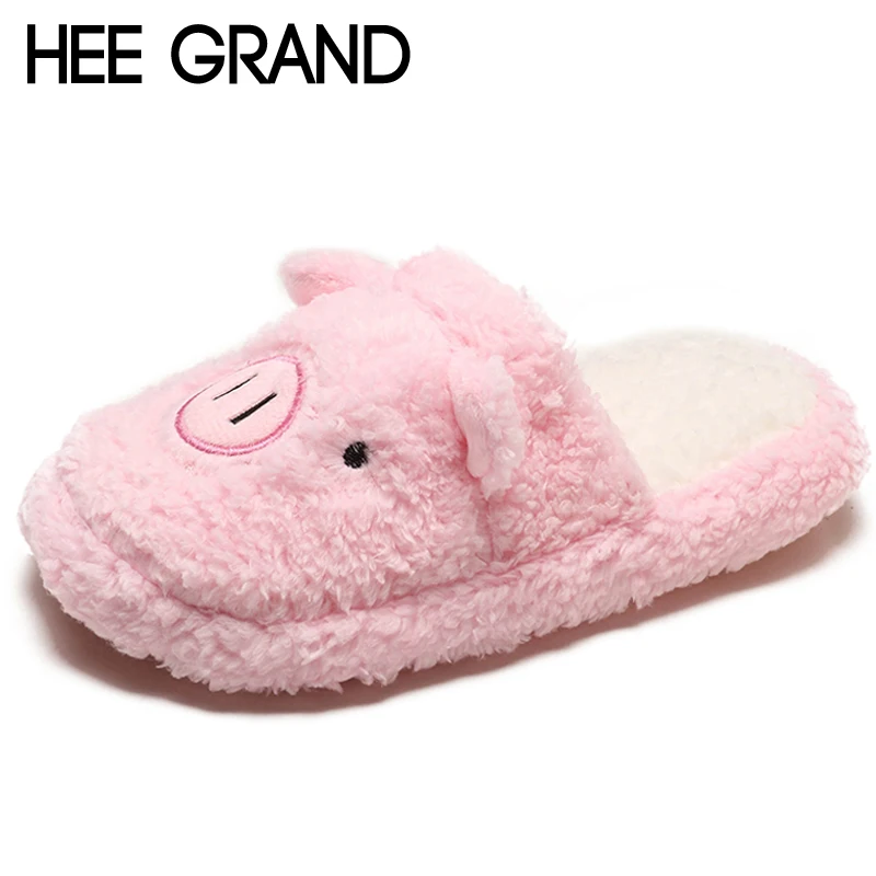 HEE GRAND/милые тапочки с искусственным мехом модная обувь на плоской подошве