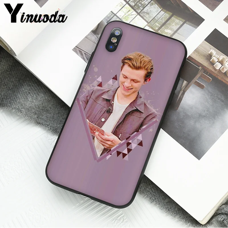 Yinuoda Marvel Hero Человек-паук том Холланд черный чехол для телефона для iPhone 6S 6plus 7plus 8 8Plus X Xs MAX 5 5S XR