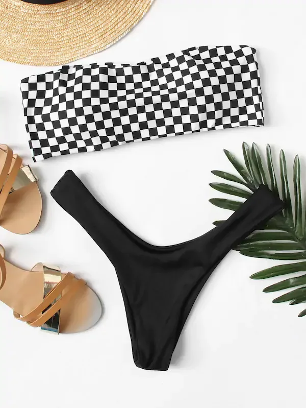 Купальник бандо с эффектом пуш ап сексуальный бикини Тонг женский микро