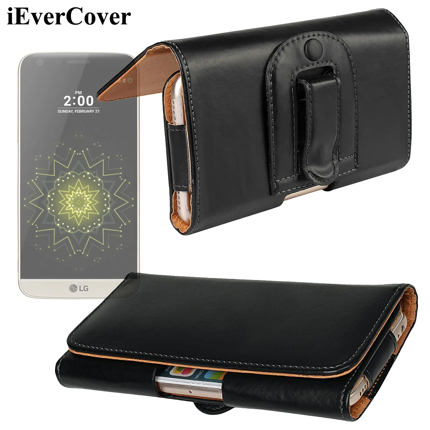 Горизонтальный кожаный чехол сумка с зажимом для LG G4 G3 K10 2017 X Max / Mach Fast Power Stylus 2