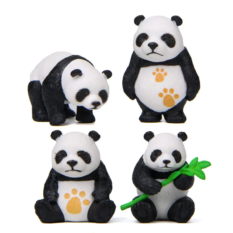 4 шт. Новые Креативные фигурки Kawaii Panda мини ПВХ дошкольные игрушки набор декораций