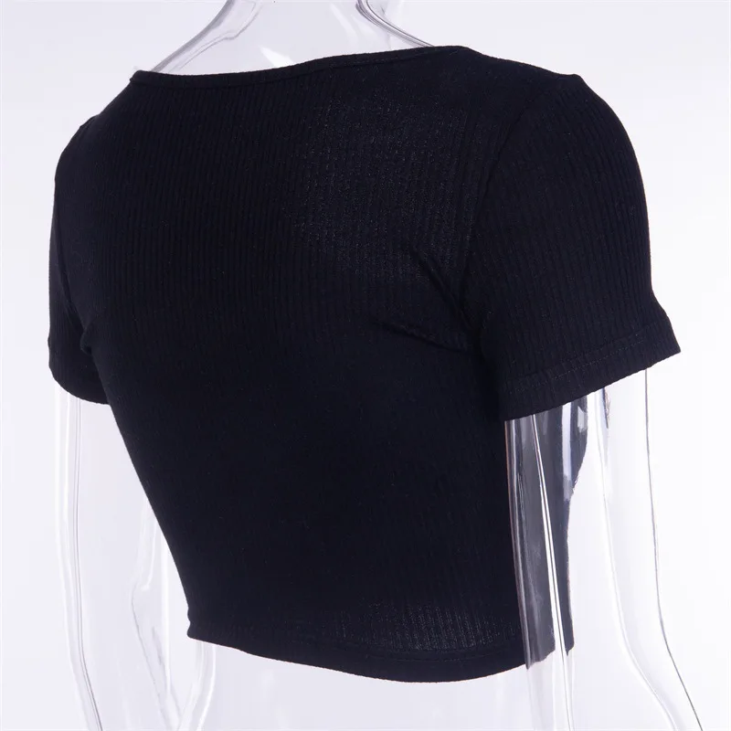 Уличный с короткими рукавами футболка женская одежда лето 2019 г. тонкий пуговицы