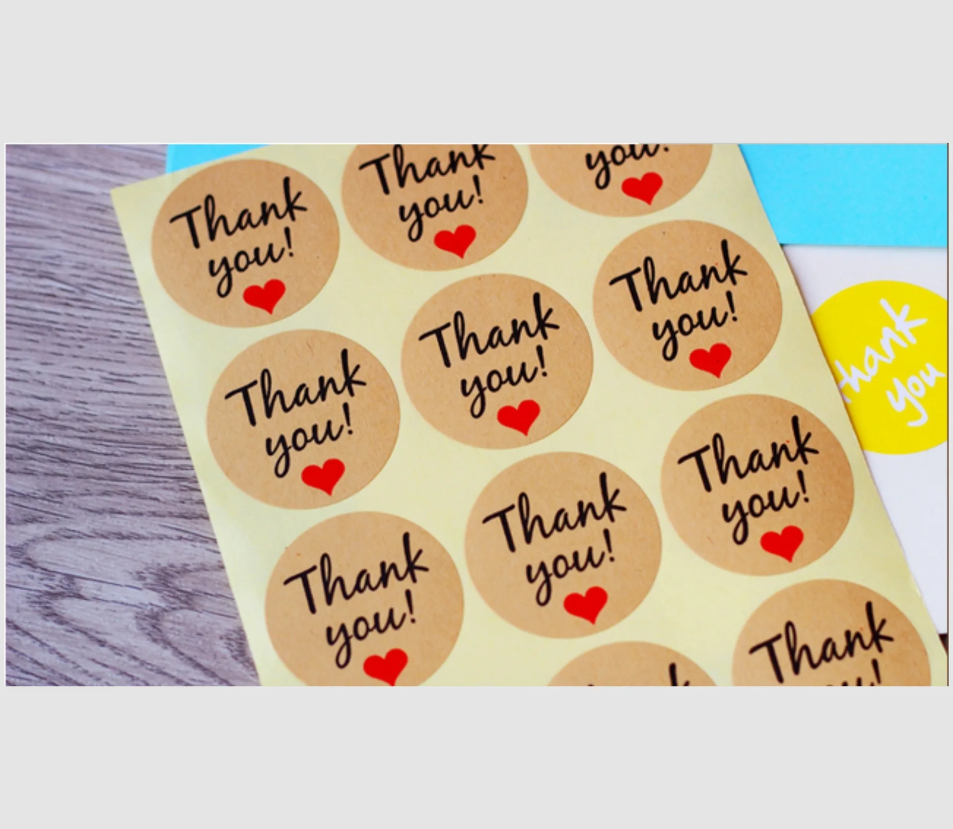 60 штук Thank You Love самоклеющаясь уплотнительная Стикеры s этикетка из крафт бумаги DIY