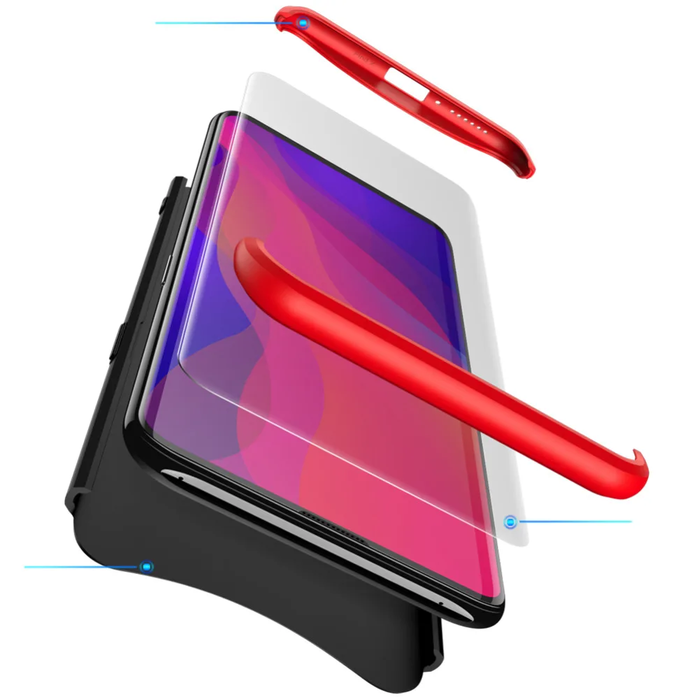 For OPPO Find X Case 360 Degree Protected Full Body Phone for Shockproof Cover+Glass Film FindX | Мобильные телефоны и