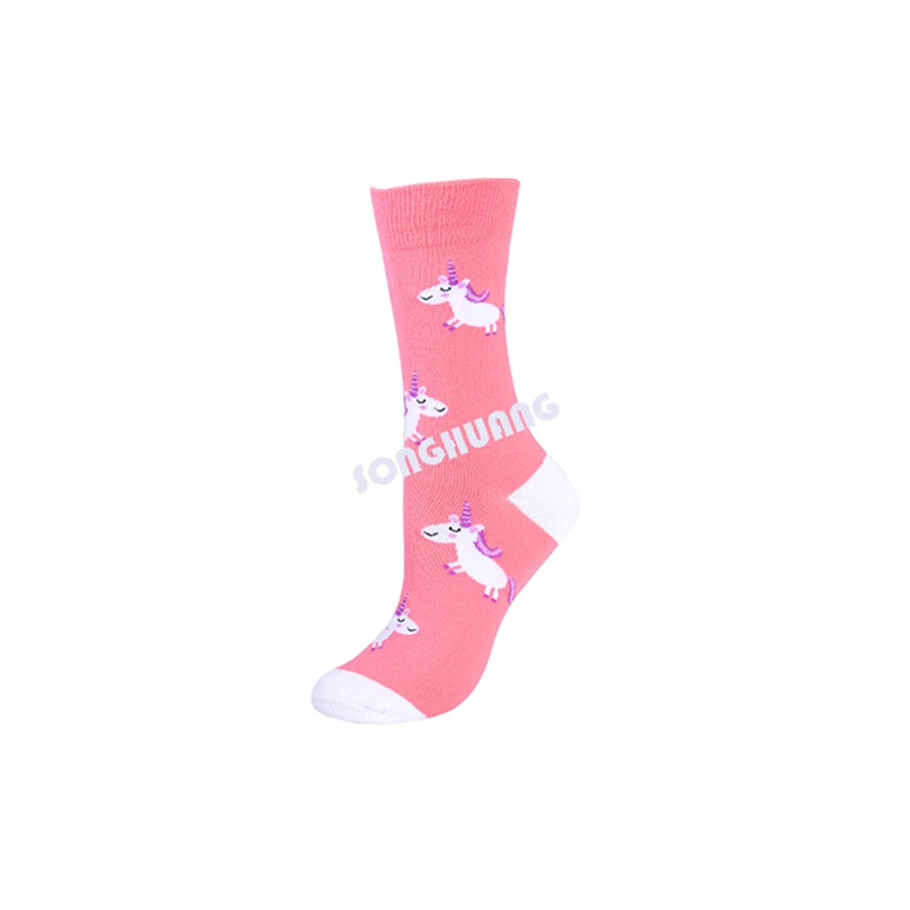 unicorn Носки с животными, Мультяшные женские, фламинго, ананас, собака, банан, овощи, фрукты, веселые, милые, женские, мужские, хип-хоп, Цветочные Носки - Цвет: unicorn