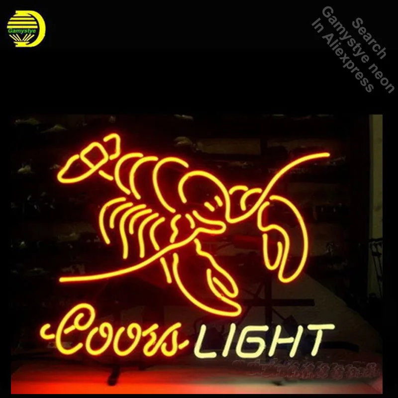 

Неоновые вывески Coors Light Лобстер неоновые вывески ручной работы настоящие стеклянные трубки индивидуальный логотип бизнес Ретро Неоновые л...