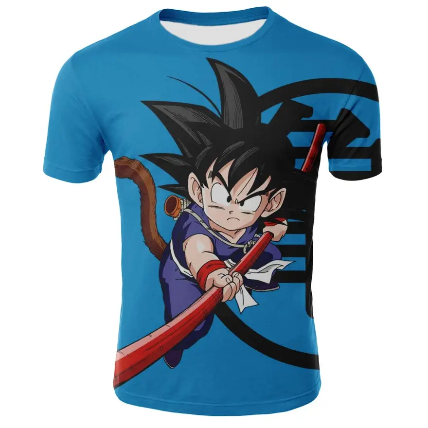 Супер Saiyan 3D футболка аниме Dragon Ball Z Goku летние модные футболки для мужчин/мальчиков