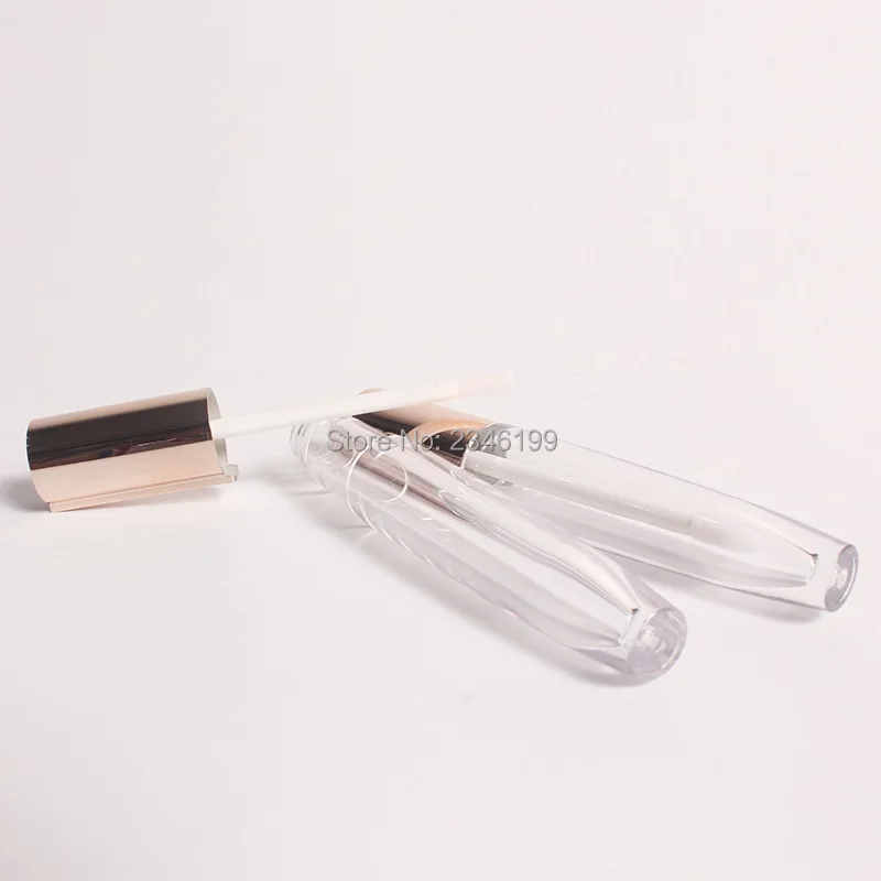 Empty Clear Lip Gloss Tube Rose Gold Cap Plastic Liquid Lipstick Container Round Clear Lip Gloss Refillable Bottle 40pcs/Lot