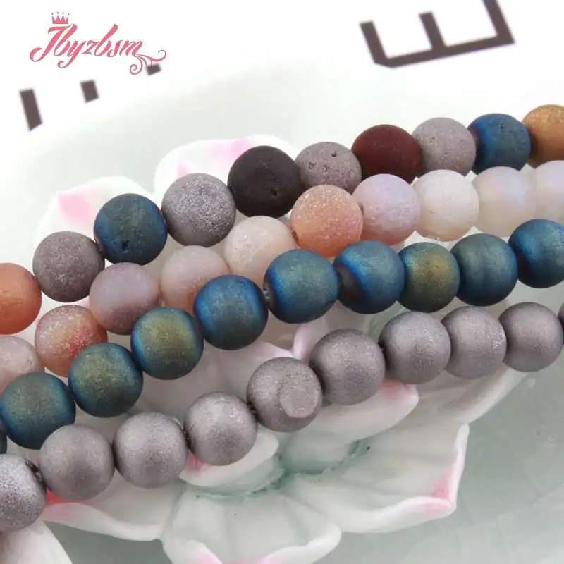 Круглый шарик из драгоценных камней диаметром 6 мм с металлическим покрытием