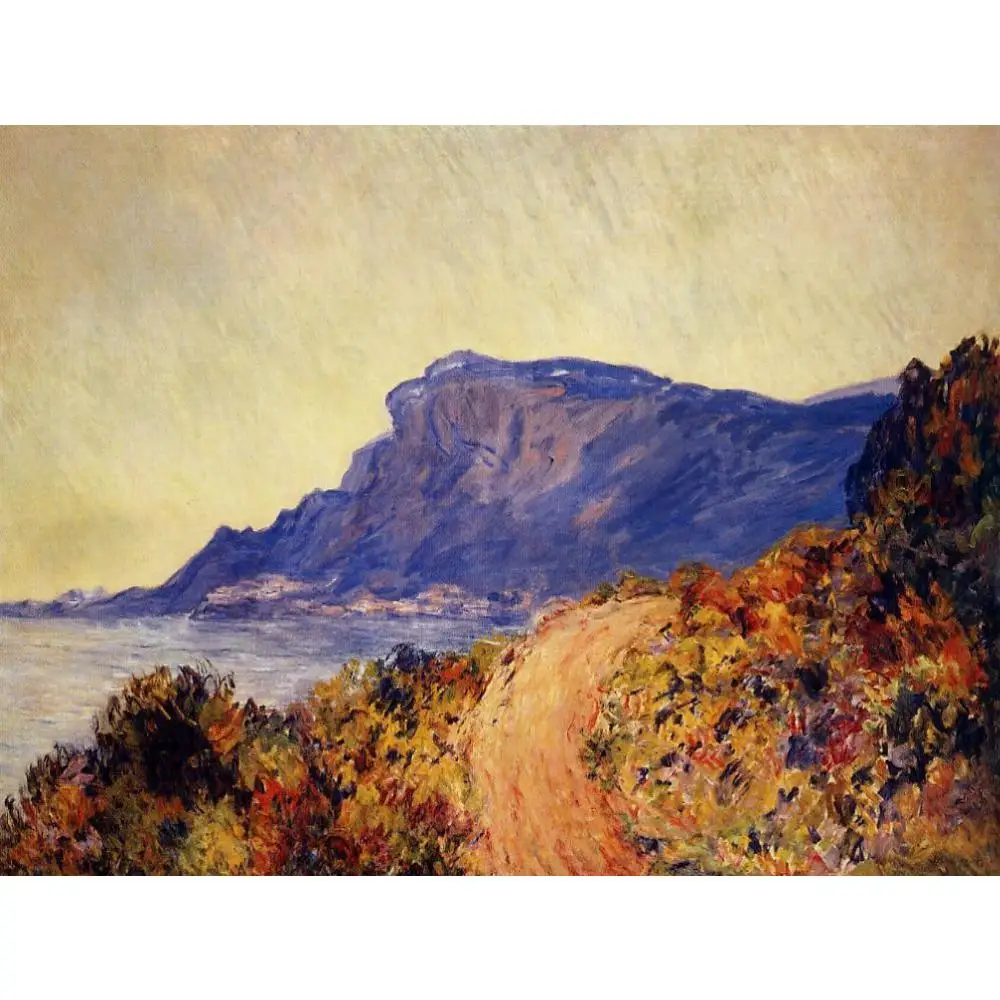 

High quality Claude Monet paintings Coastal Road at Cap Martin, near Menton oil on canvas hand-painted Home decor