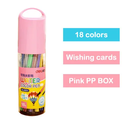 Pink -18 colors Набор канцтоваров для детей моющиеся Фломастеры 12/18/24/36/цвета цветная ручка для детей Рисунок Живопись акварельные худ - Цвет: Pink -18 colors