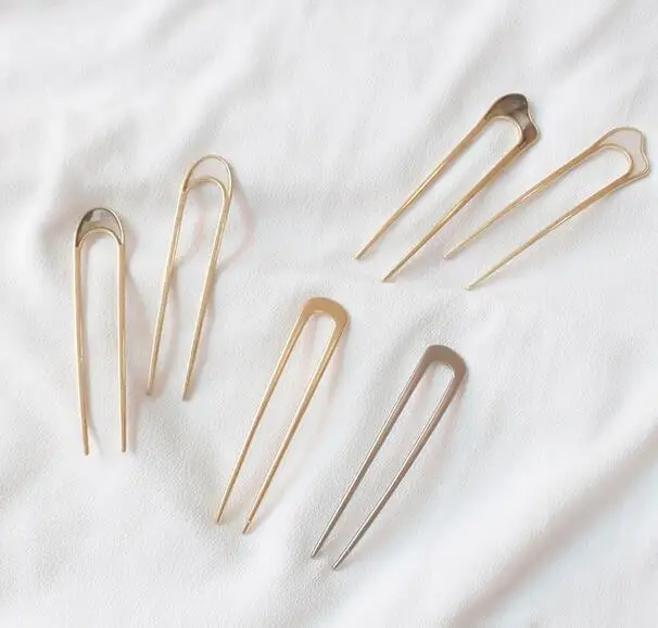 Японская простая u образная заколка для волос женщин и девочек металлическая