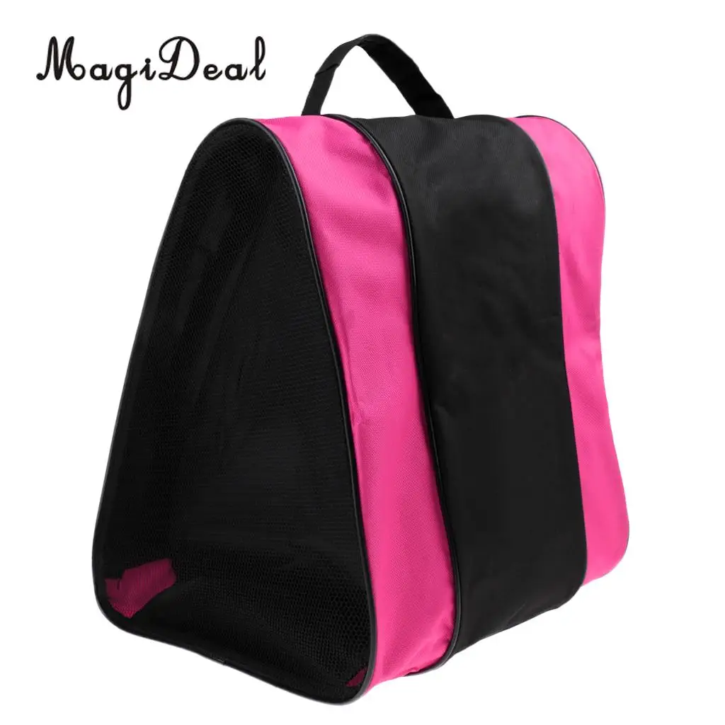 Pink MagiDeal роликовые коньки, ботинки, сумка для катания на коньках, хоккейных коньках, сумка на плечо/сумка для хранения рук - Цвет: Pink