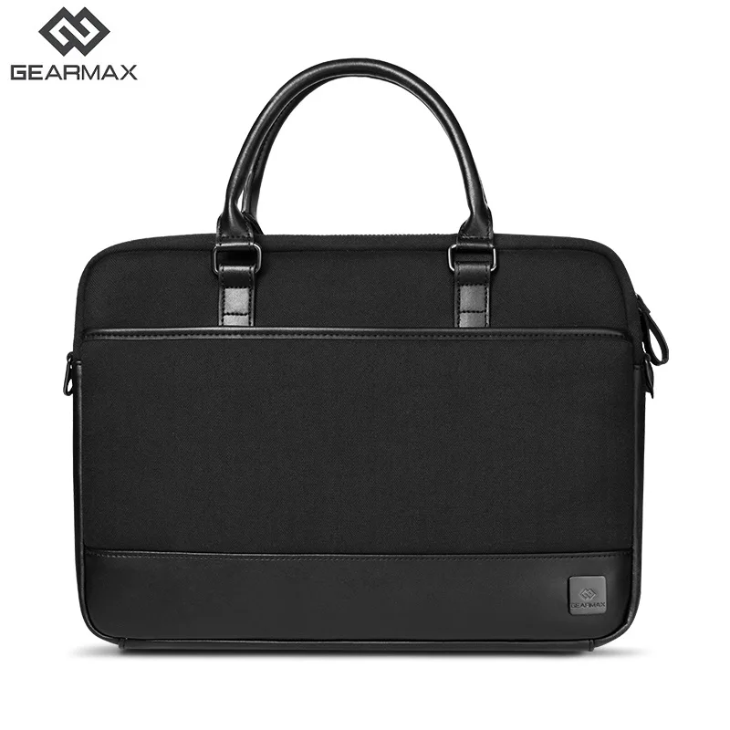 14 Inch Men Laptop Messenger Bags Black Genuine Leather Notebook Bag Wool Felt Business Briefcase Zipper Shoulder | Компьютеры и офис