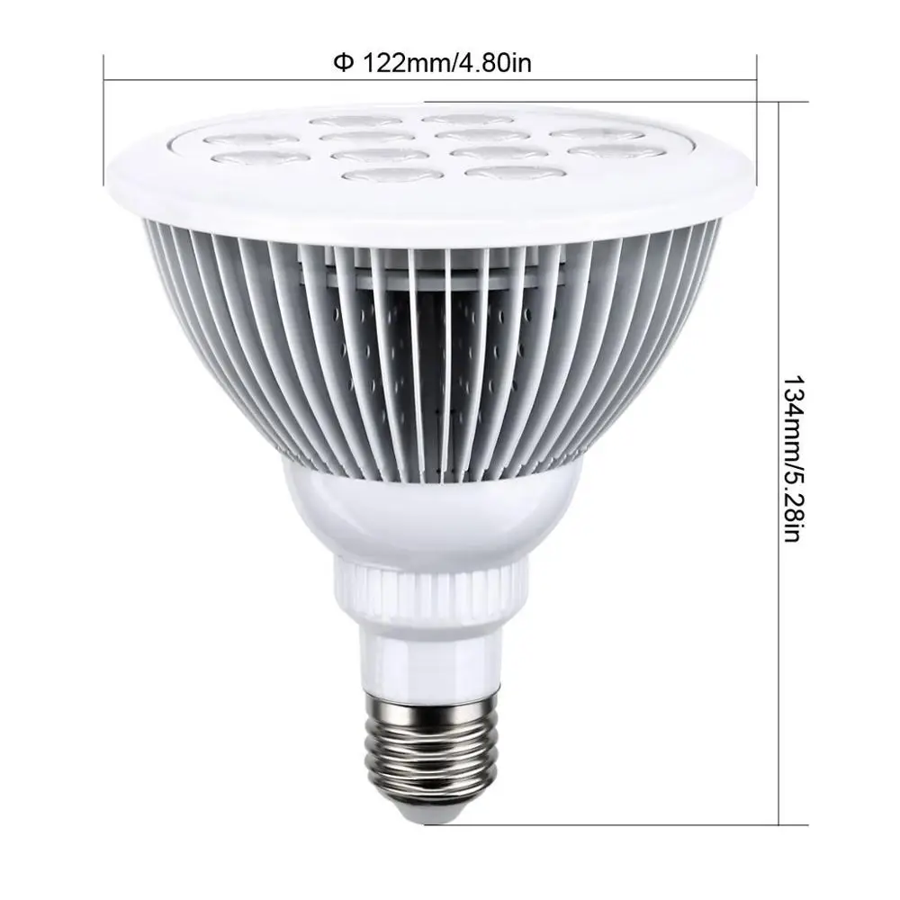 JLAPRIRA освещение полный спектр Led Fin завод лампа Par38 12 Вт 36 Красный Синий УФ ИК