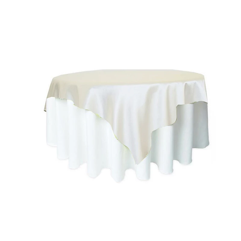 Ivory 5" /72" квадратная атласная Накладка/12" круглая сатиновая скатерть для свадебной вечеринки, ресторана, банкета, декора - Цвет: Ivory