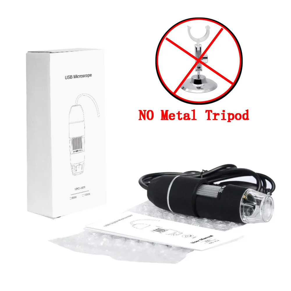 No Metal Tripod Chanseon 500X/1000X8 светодиодный цифровой Биологический микроскоп USB эндоскоп камера микроскопио Лупа стерео микроскоп для детей - Цвет: No Metal Tripod