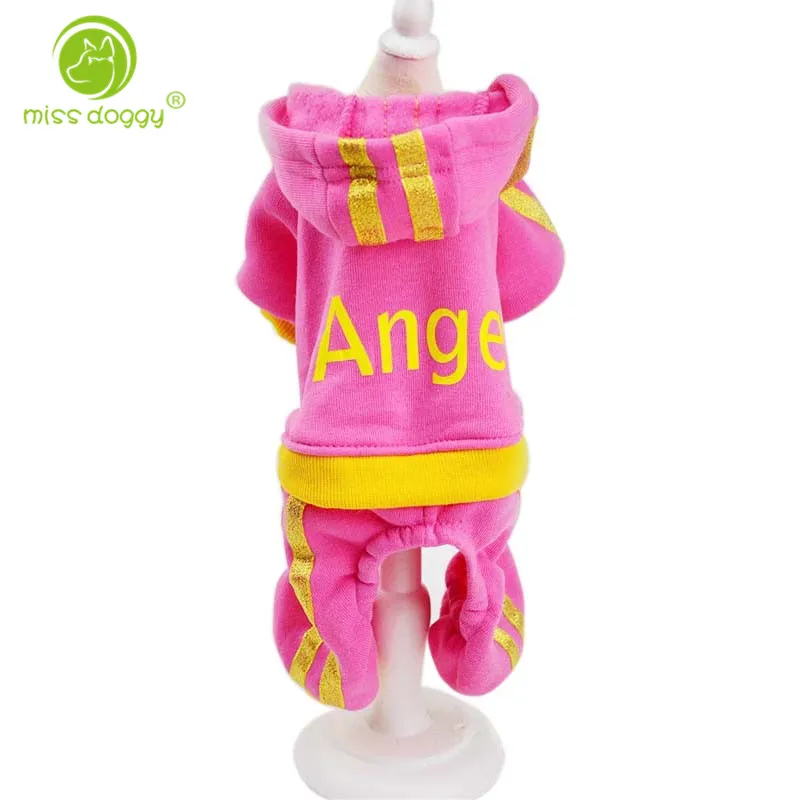 Модный теплый комбинезон для собак пижама с принтом желтого ангела комбинезоны