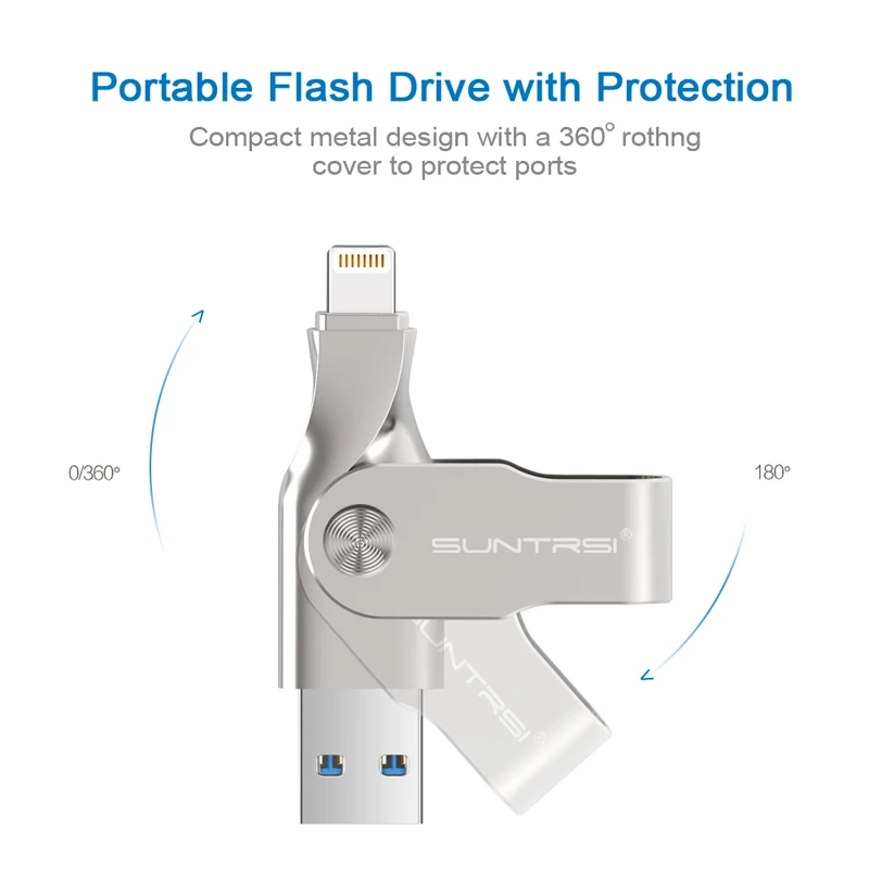 Suntrsi флеш накопитель USB Lightning для iPhone iPad 128 Гб 64 ГБ 3 0 высокая скорость IOS Pendrive 32