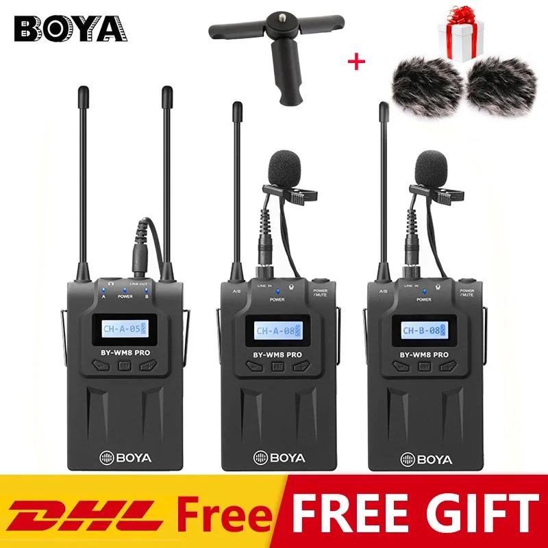 Only WM8 Pro Петличный микрофон BOYA WM4 BY-WM6/BY-WM5/BY-WM8 UHF беспроводной приемник микрофона передатчик для ENG EFP DV DSLR - Цвет: Only WM8 Pro