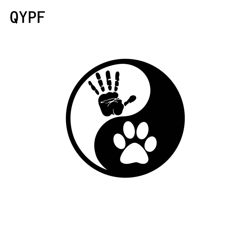 QYPF 12 7 см * Кошачий коготь Инь и Ян Виниловая наклейка на автомобиль черный
