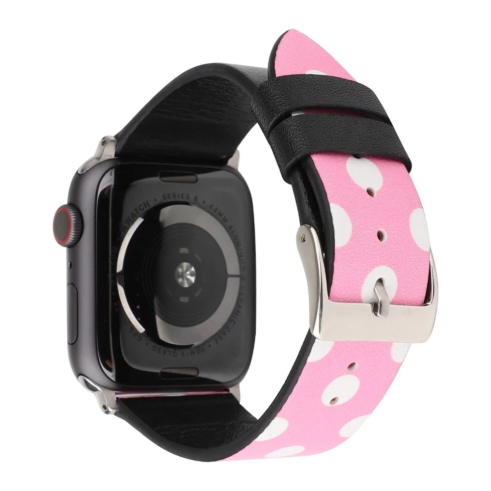 Мультяшный милый ремешок для часов Apple Watch 38 мм 40 мм 42 мм 44 мм Женский браслет из натуральной кожи для Apple Watch серии 5 4 3 21