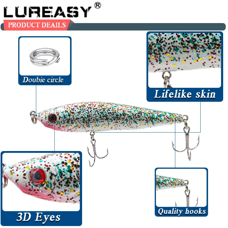 1 шт. LUREASY 8 см 13 г рыболовная приманка гольян Лазерная жесткая искусственная 3D