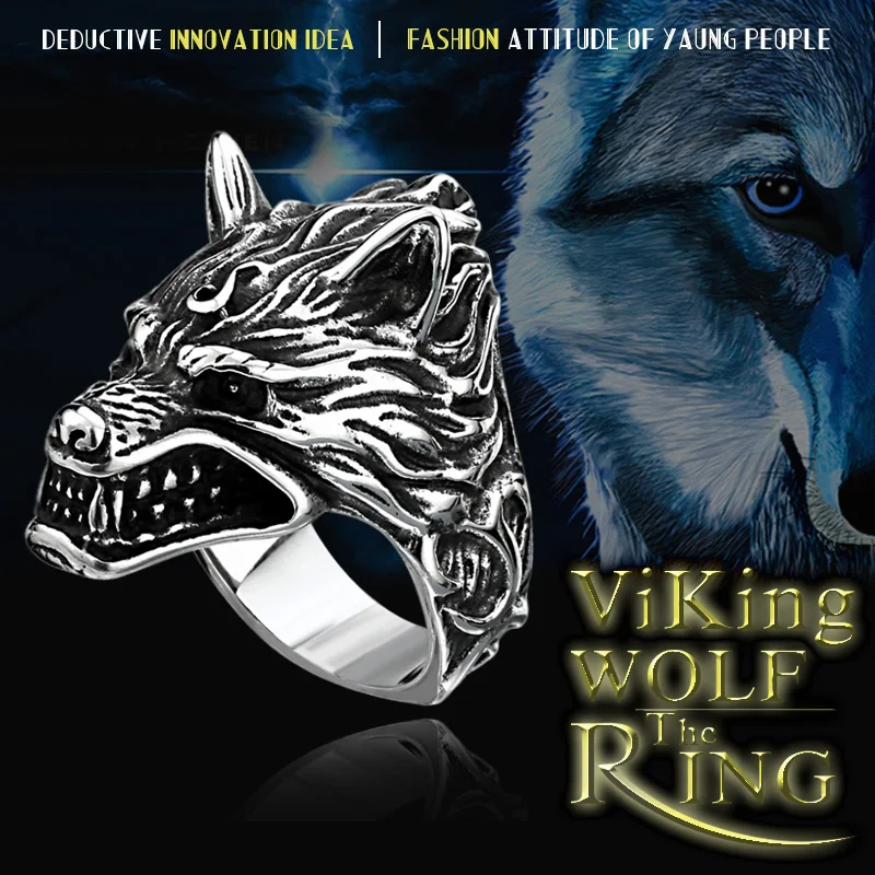 Байер 316L нос из нержавеющей стали Викинг Волк headl животных для мужчин уникальные
