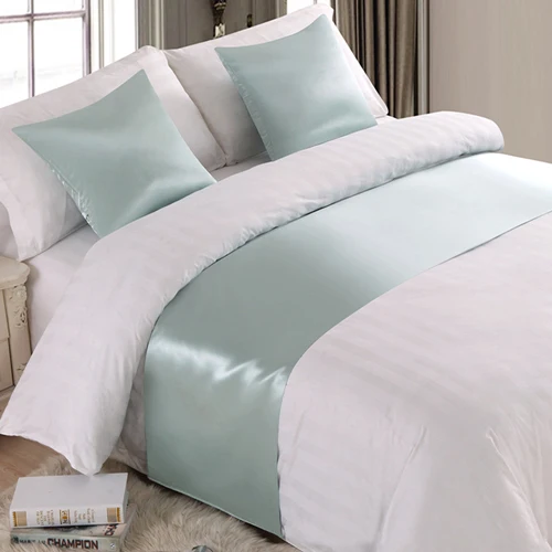 5078 Green RAYUAN Silk and Satin Bedspreads Silk Fabrics Bed Runner Bedding Single Queen King Bed Cover Towel Home Hotel Decorations - Цвет: 5078 Green