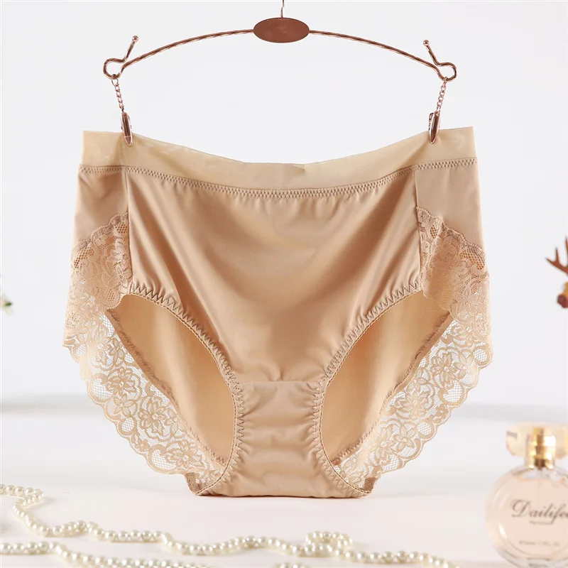 Nude 4xl размера плюс, женские трусы, кружевное бесшовное женское нижнее белье, прозрачные сексуальные трусики большого размера, женские трусы, нижнее белье 00 - Цвет: Nude