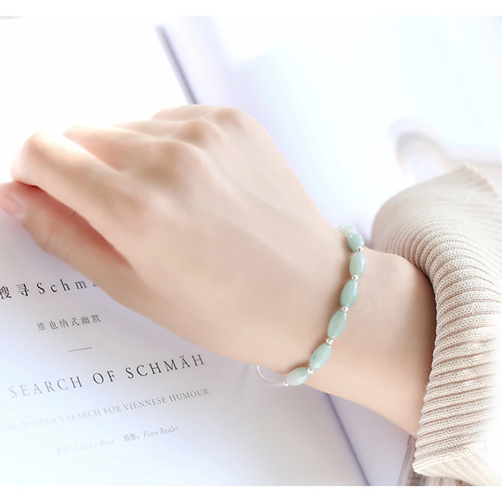 Женский браслет из серебра 925 пробы с натуральным полудрагоценным камнем |