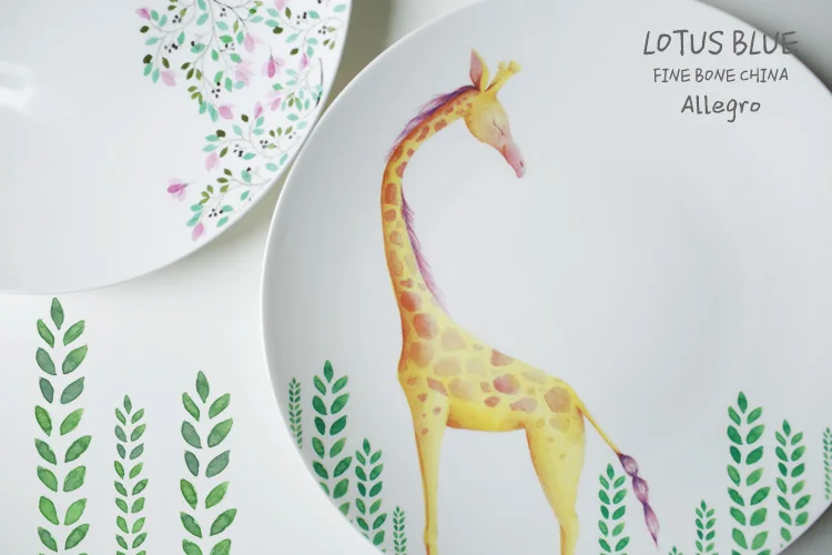 Круглые керамические тарелки 10 дюймов высококачественные из костяного фарфора с