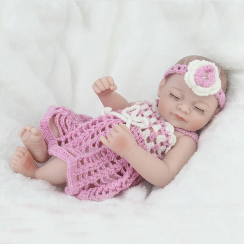 28 см силиконовые куклы Bebe Reborn Baby полностью виниловые для девочек милые с голубым