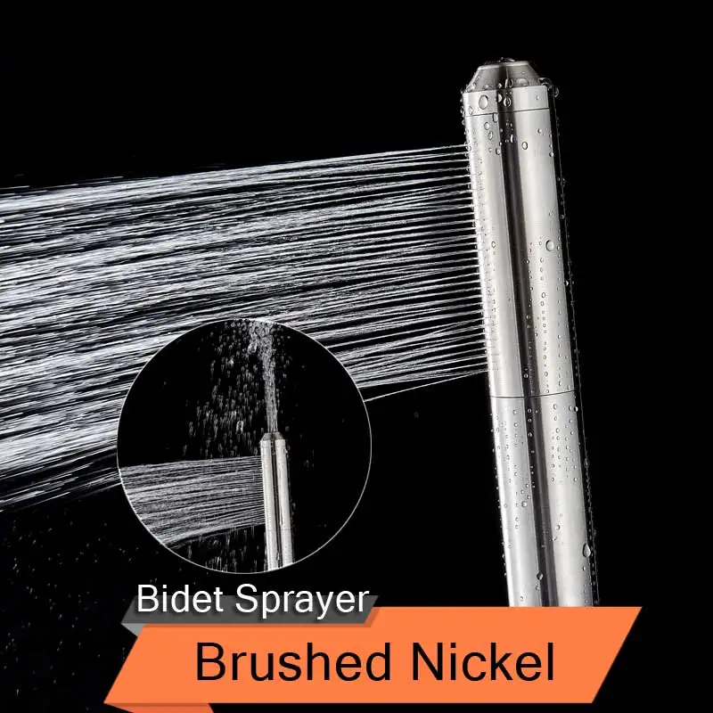 Brushed Nickel Хромированная латунная биде душевая головка портативный биде опрыскиватель Портативный туалет спрей анус Анальная очистка душ здоровье гигиенический душ - Цвет: Brushed Nickel
