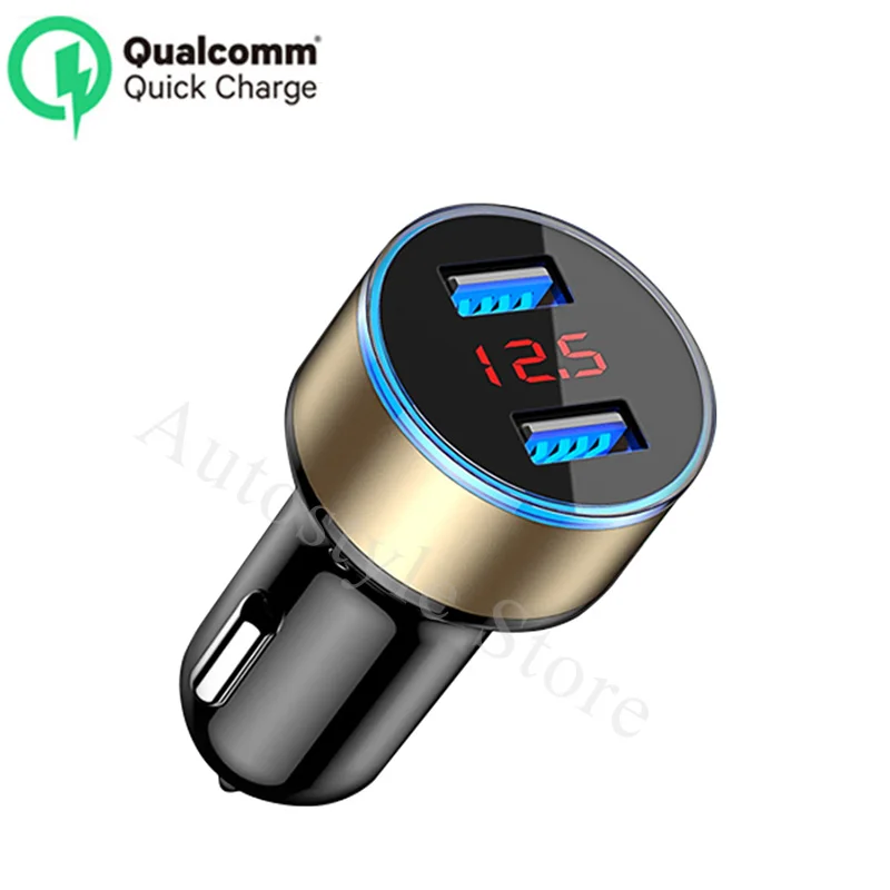 Автомобильный Зарядное устройство 5V 3.1A с светодиодный Дисплей Универсальный