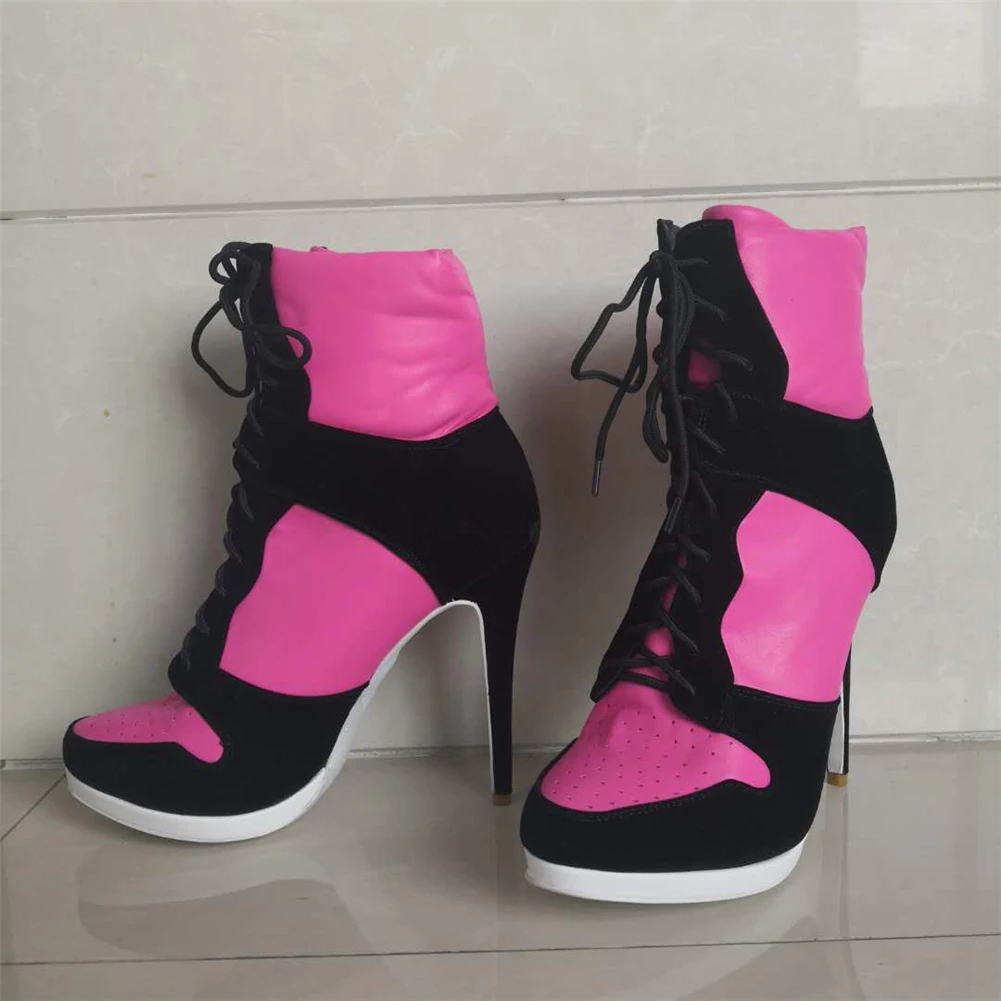 

SARAIRIS New Brand Design Colored Ankle Motorcycle Boots Women 2019 Autumn Plus Size 36-47 Women High Heels Shoes Woman