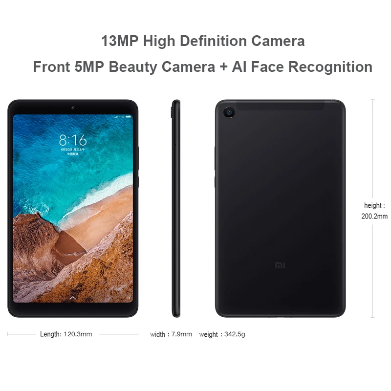 Оригинальный Xiaomi mi Pad 4 OTG Планшеты 8 &quotPC Snapdragon 660 AIE Восьмиядерный 1920x1200 13 МП + 5 Мп