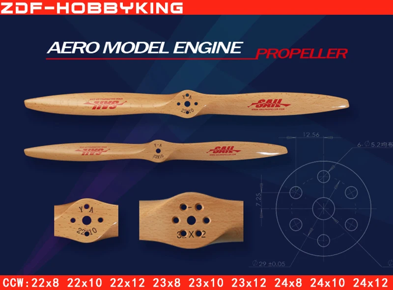 CCW Опора деревянный винт для DLE DLE55RA Бензин самолет RC плоскости 22x8 22x10 22x12 23x8 23x10 23x12