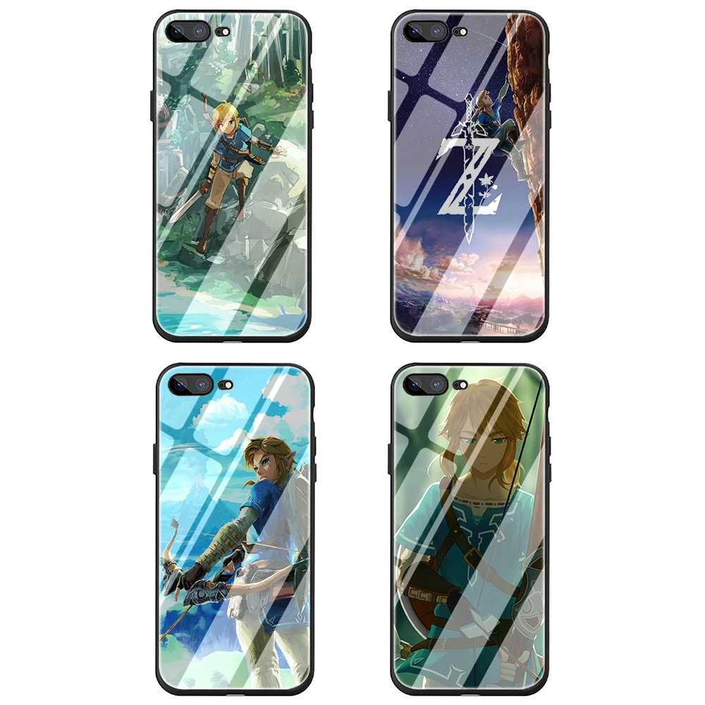 Чехол legend of zelda из закаленного стекла для iPhone 5 5S 6 6s Plus 7 8 Plus X XR XS 11 Pro Max