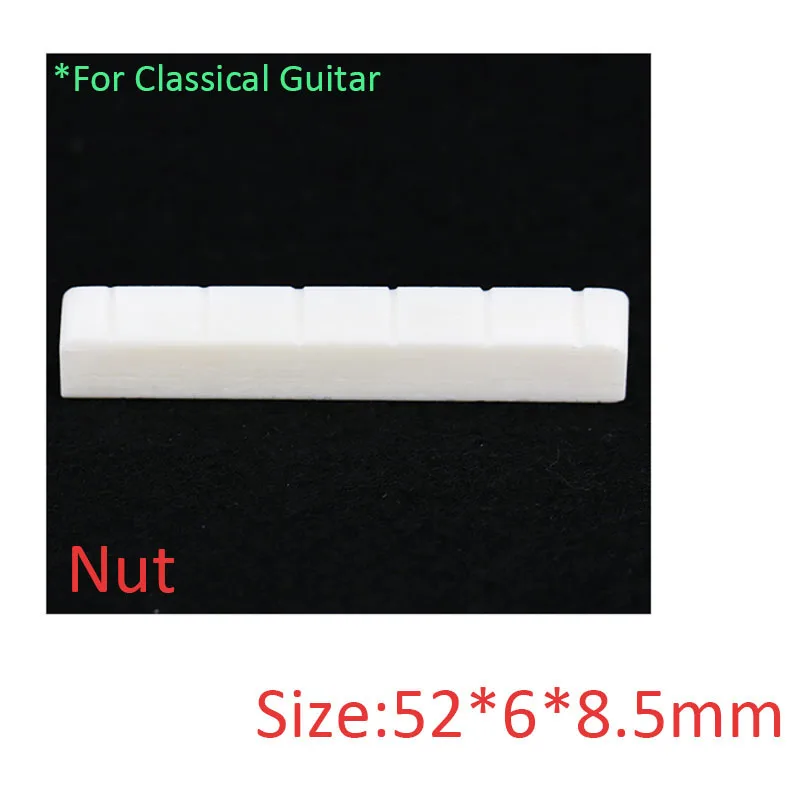 Nut 52MMx6MMx8.5MM 1 шт. гитарное седло Замена гайки бежевая кость буйвола мост седло гайка щелевая для гитарных частей аксессуары - Цвет: Nut 52MMx6MMx8.5MM