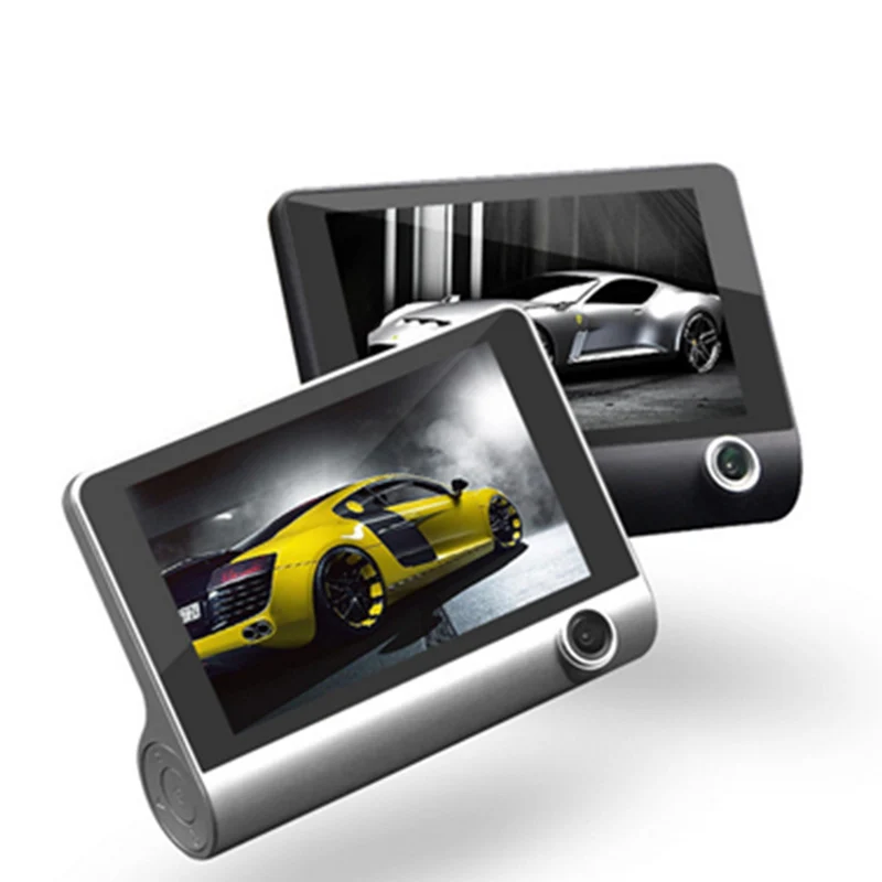 Двойной объектив Широкий формат Ночное видение HD 4 дюймовый Dash Cam