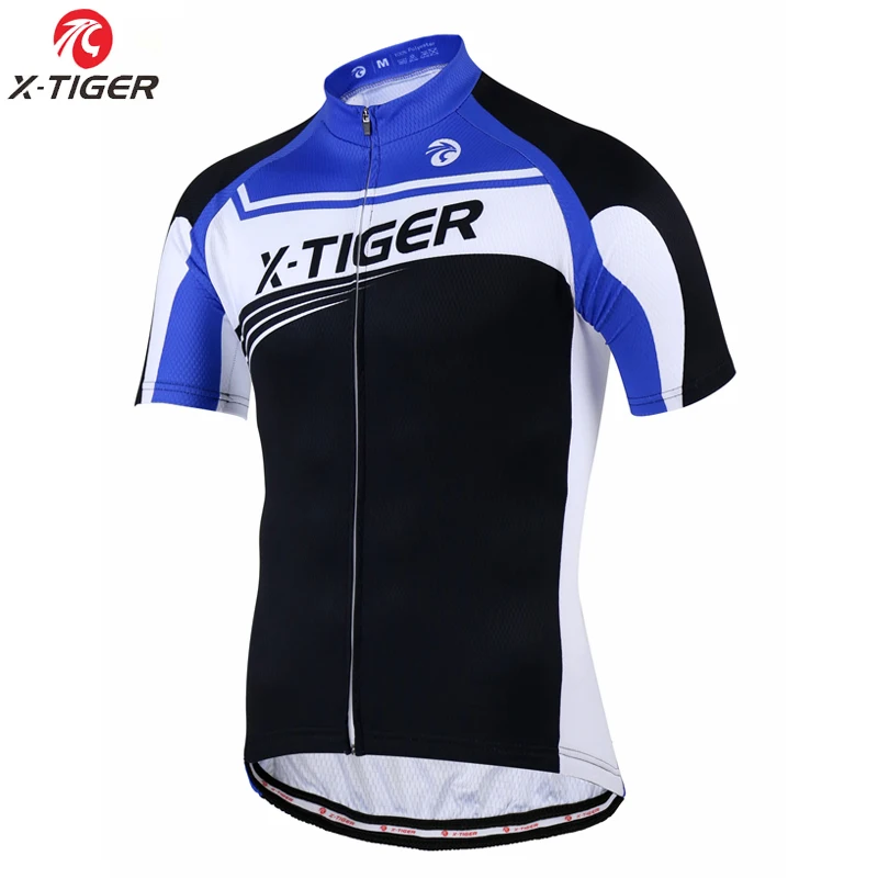 Cycling Jerseys Only X-TIGER Лето анти-УФ Велоспорт Джерси с коротким рукавом дышащие спортивные одежды для велосипедиста горный велосипед велосипедная одежда - Цвет: Cycling Jerseys Only