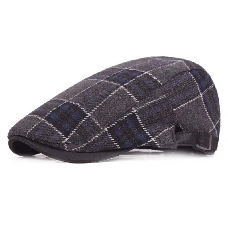 Новые береты для мужчин и женщин Gorras Planas Boinas плоский берет кепки плед зимние теплые головные уборы для мужчин и женщин HT51040+ 30 - Цвет: blue style 2