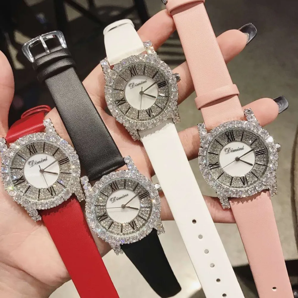 Роскошные женские часы Blingbling с кристаллами ювелирные изделия винтажные римские