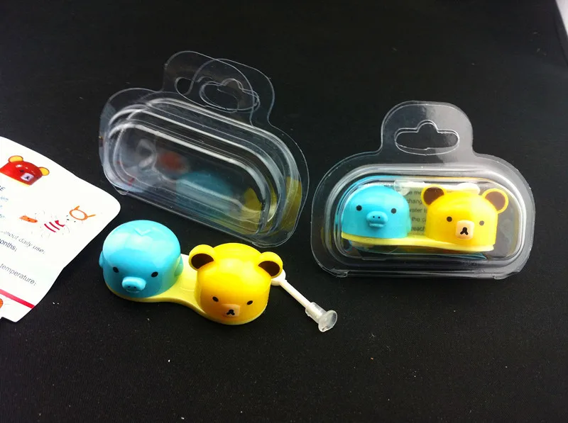 

new fashion contact lens case,lovely bear 50pcs contact lense case