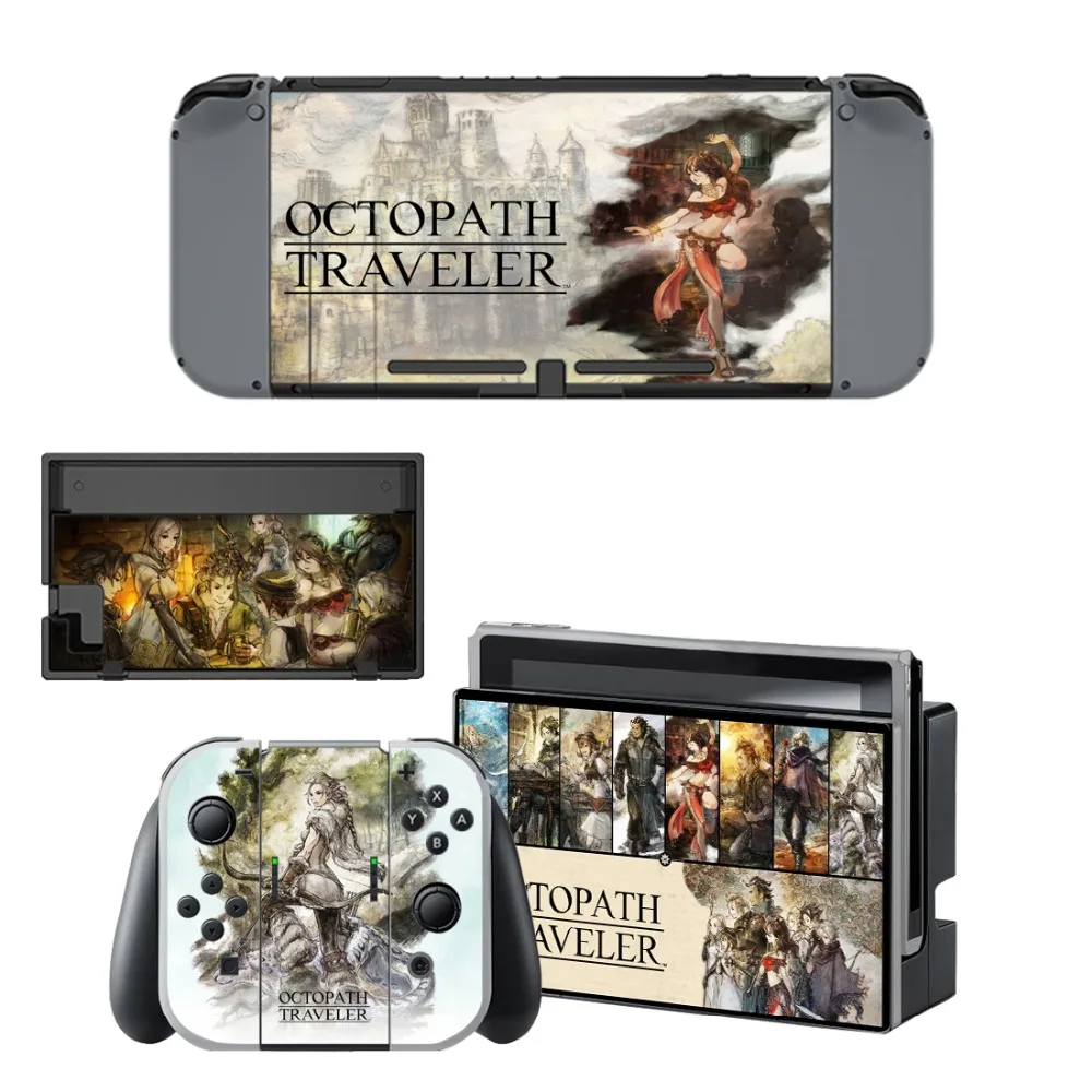 Octopath путешественник кожи Стикеры vinilo для NintendoSwitch перечисленные s скины Nintendo Switch NS