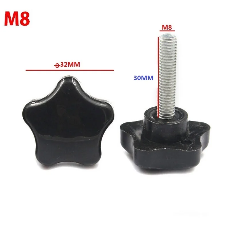 20 шт./лот M8x30mm наружная резьба 5 звезд в форме головы 32 мм Диаметр Star рукоятка