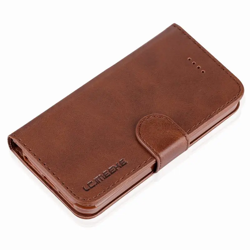Brown Чехол для iPhone 5 5S SE, чехол для телефона, роскошный Магнитный Флип, простой винтажный кошелек, кожаный чехол Etui для Apple iPhone 5 S E Coque - Цвет: Brown