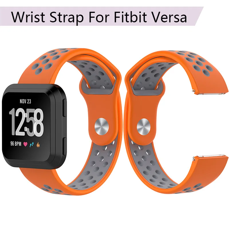 Ремешок для Fitbit Versa силиконовый регулируемый двойной цветной ремешок Lite Браслет